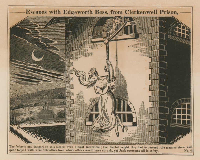 Jack Sheppard pakenee Edgeworth Bessin kanssa Clerkenwellin vankilasta tekijältä English School