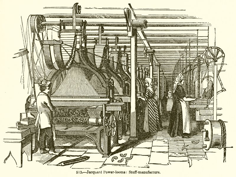 Jacquard Power-Looms: tavaran valmistus tekijältä English School