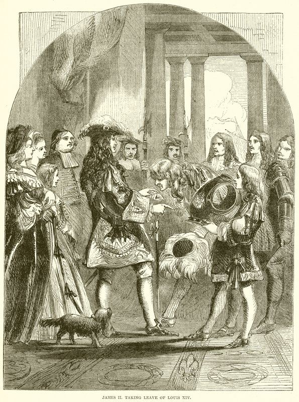 Jaakob II. louhitaan Louis XIV:ltä tekijältä English School
