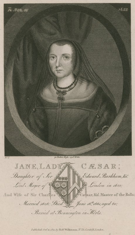 Jane, Lady Caesar, Sir Edward Barkhamin tytär tekijältä English School