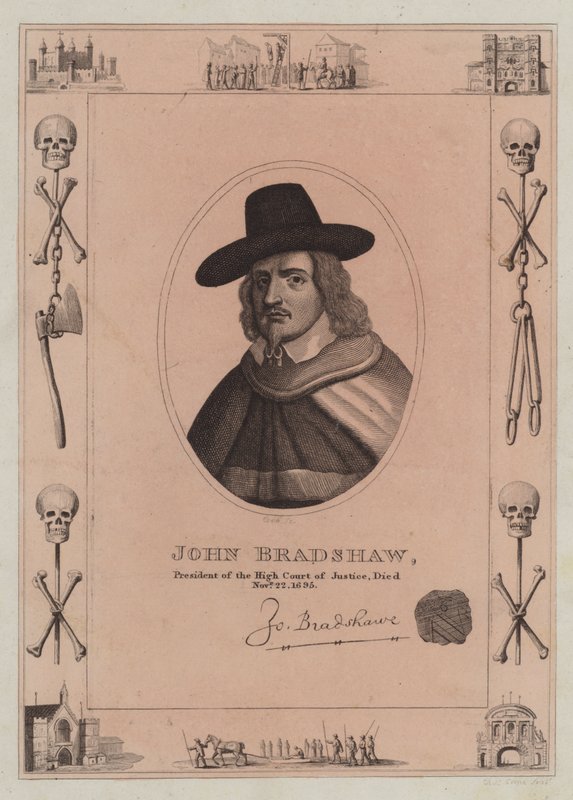 John Bradshaw, High Court of Justicen presidentti, kuoli 22. marraskuuta 1695 tekijältä English School