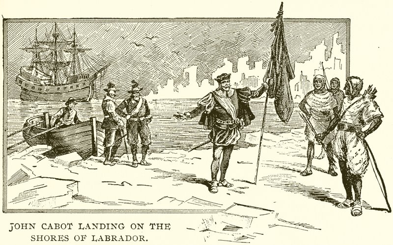 John Cabot laskeutumassa Labradorin rannoille tekijältä English School