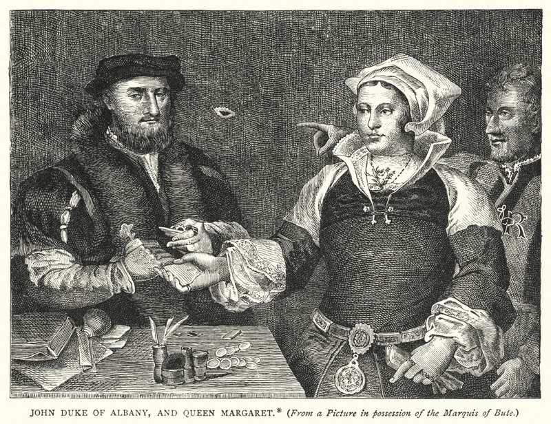 John Duke of Albany ja Queen Margaret (kaiverrus) tekijältä English School