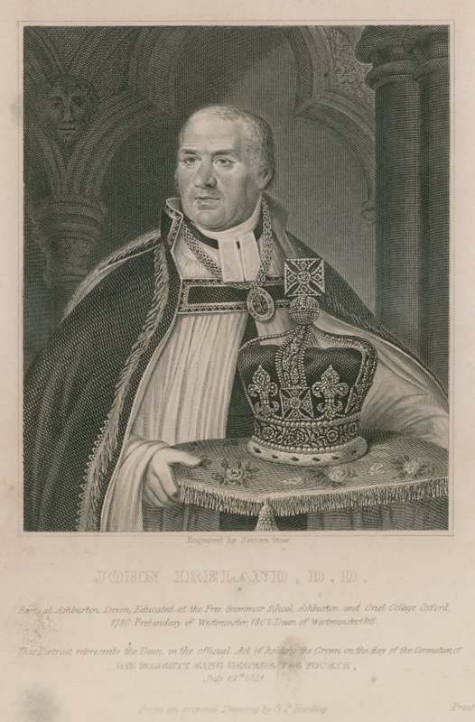 John Ireland, joka piti kruunua Hänen Majesteettinsa kuningas George IV:n kruunajaisissa tekijältä English School
