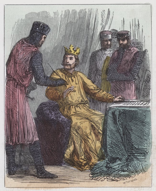 John Signing Magna Charta (värillinen kaiverrus) tekijältä English School