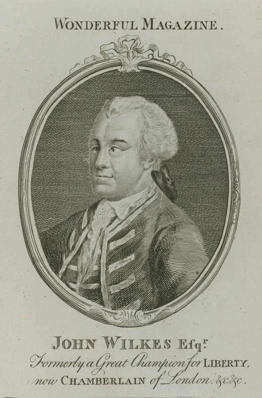 John Wilkes, entinen vapauden mestari, nyt Lontoon Chamberlain tekijältä English School