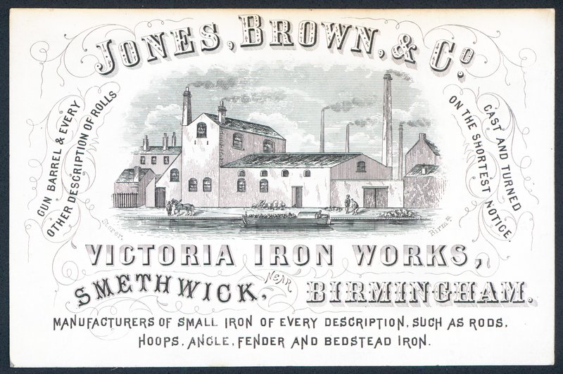 Jones, Brown & Co, Victoria Iron Works, kauppakortti tekijältä English School