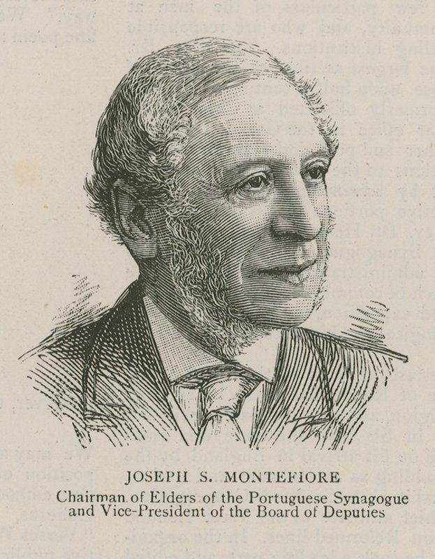 Joseph S Montefiore, portugalilaisen synagogan vanhimpien puheenjohtaja ja varapuheenjohtaja tekijältä English School