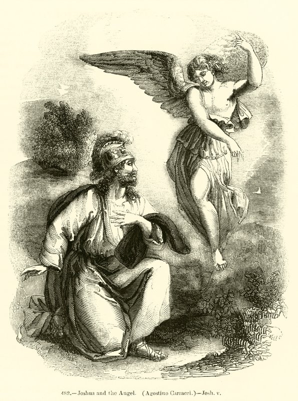 Joshua ja enkeli, Agostino Carracci, Joshua v (kaiverrus) tekijältä English School