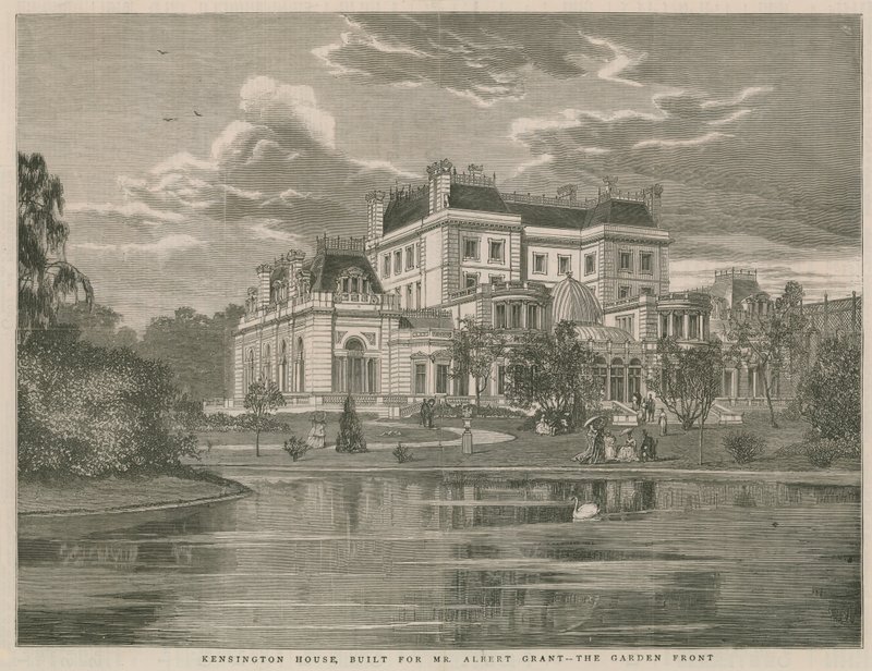 Kensington House, rakennettu herra Albert Grantille, puutarhan edessä tekijältä English School