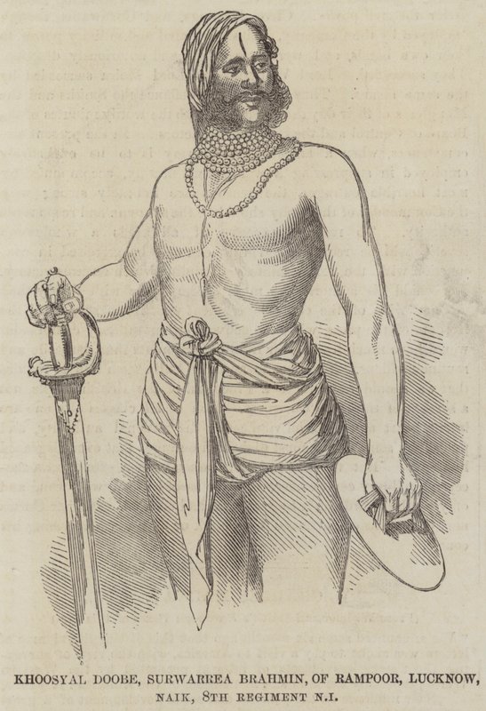 Khoosyal Doobe, Surwarrea Brahmin, Rampoor, Lucknow, Naik, 8. rykmentin syntyperäinen jalkaväki (kaiverrus) tekijältä English School