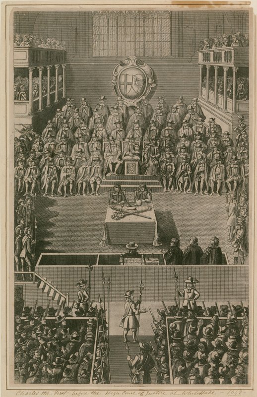 Kuningas Kaarle I High Court of Justicessa Whitehallissa, 1648 tekijältä English School