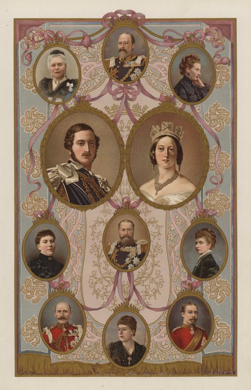 Kuningas Edward VII:n sukulaiset (väri litho) tekijältä English School