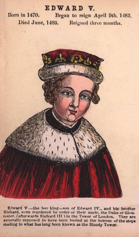 Kuningas Edward V (värillinen kaiverrus) tekijältä English School
