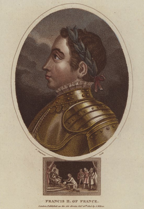 Ranskan kuningas Francis II (värillinen kaiverrus) tekijältä English School