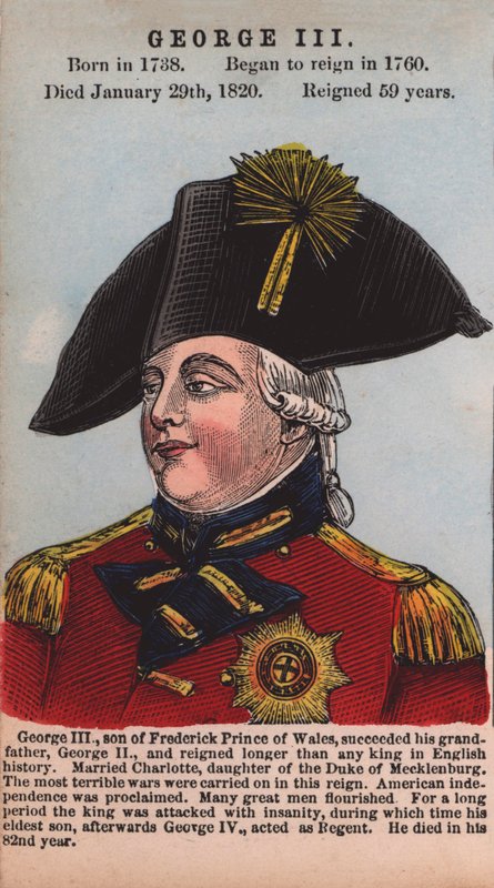 King George III (värillinen kaiverrus) tekijältä English School