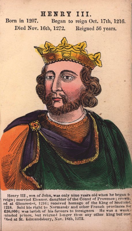 Kuningas Henrik III (värillinen kaiverrus) tekijältä English School
