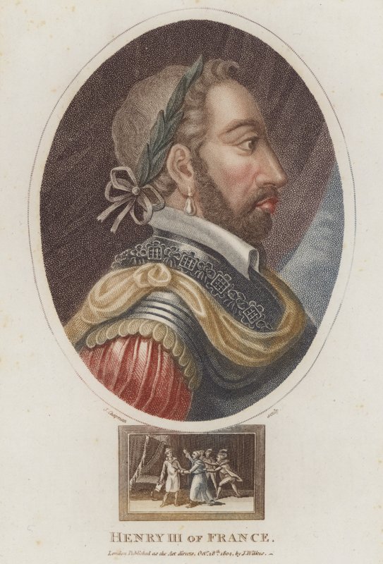 Ranskan kuningas Henrik III (värillinen kaiverrus) tekijältä English School