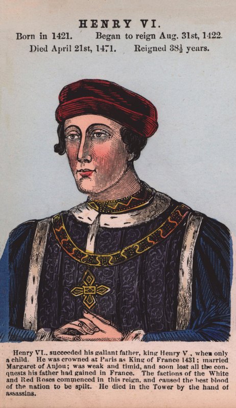 Kuningas Henrik VI (värillinen kaiverrus) tekijältä English School