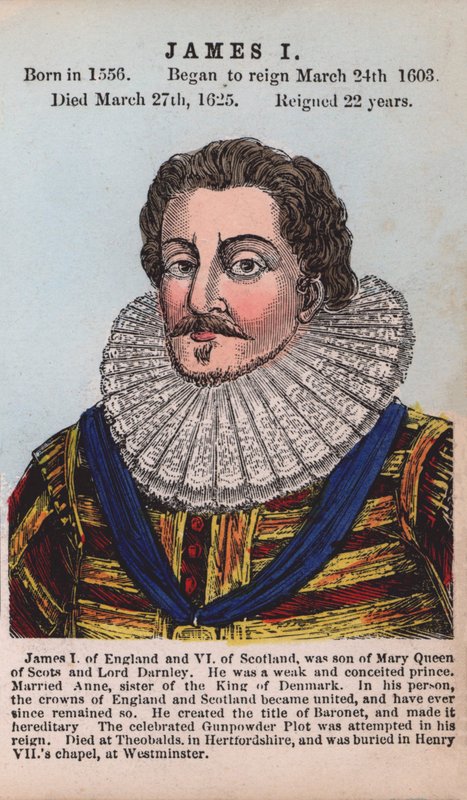 King James I (värillinen kaiverrus) tekijältä English School