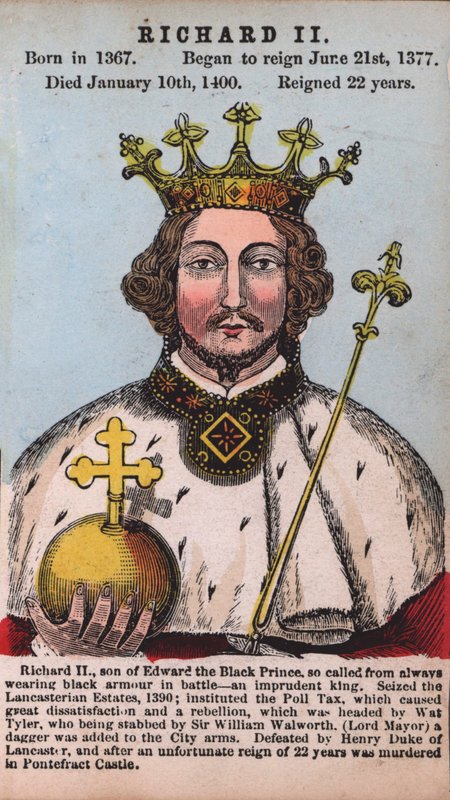 Kuningas Richard II (värillinen kaiverrus) tekijältä English School