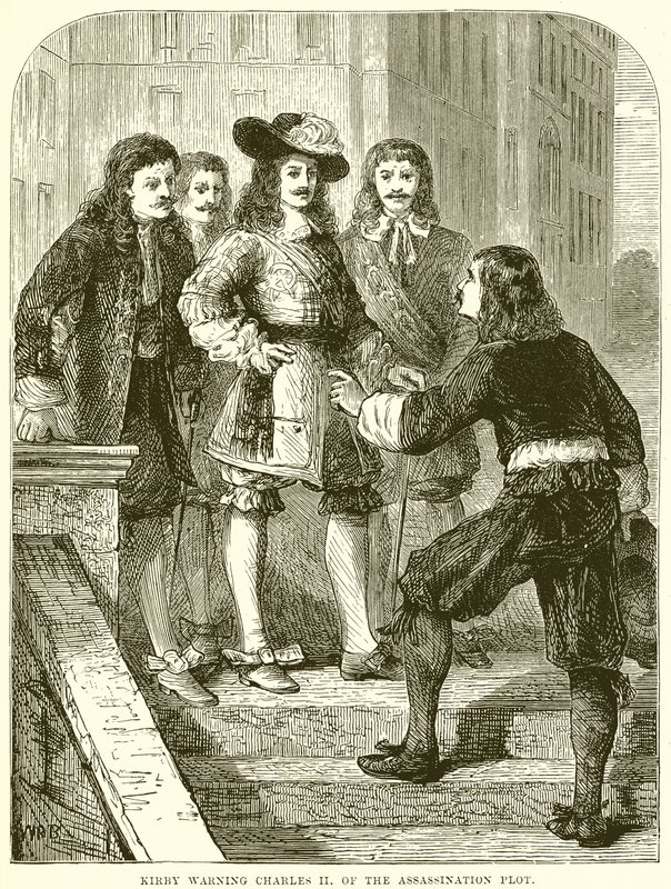 Kirby varoittaa Charles II:ta salamurhasuunnitelmasta tekijältä English School