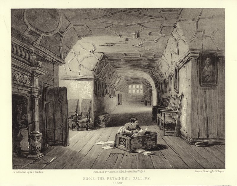 Knole, The Retainers Gallery (lithotint) tekijältä English School