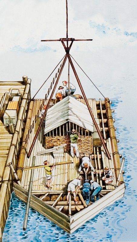 Kon-Tiki rakennetaan balsapuusta tekijältä English School