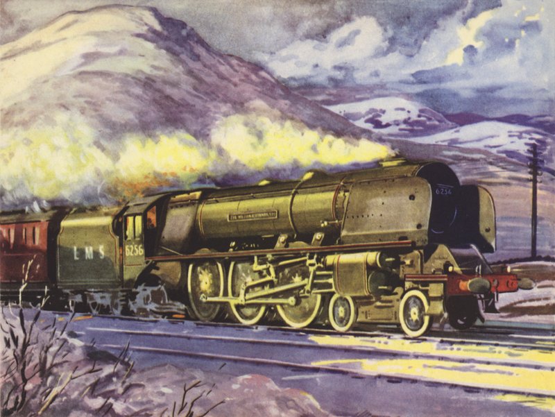 LM- ja S-alueet, prinsessan kruunajaisluokka nro 6256, Sir William Stanier, FRS (värilitografia). tekijältä English School
