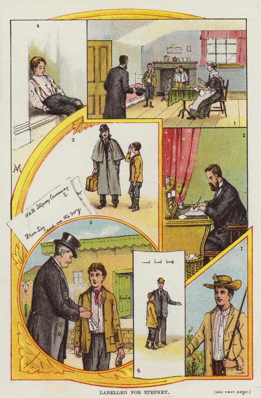 Merkitty Stepneylle (väri litho) tekijältä English School