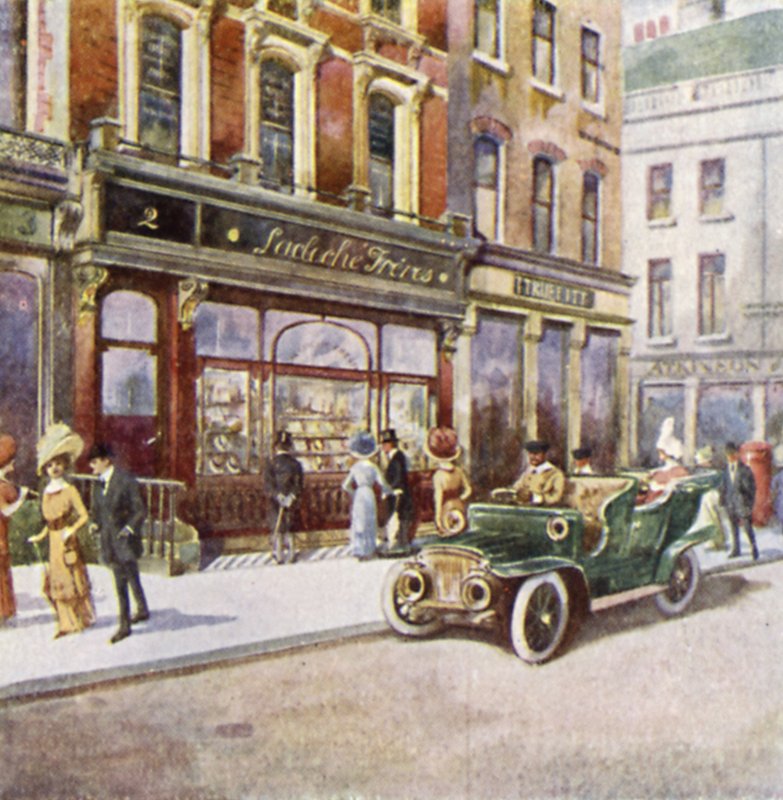 Lacloche Freres, 2 New Bond Street (väri litho) tekijältä English School
