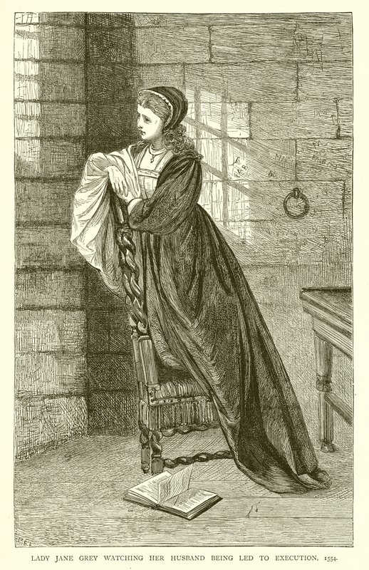 Lady Jane Gray katselee miehensä teloitusta, 1554 tekijältä English School