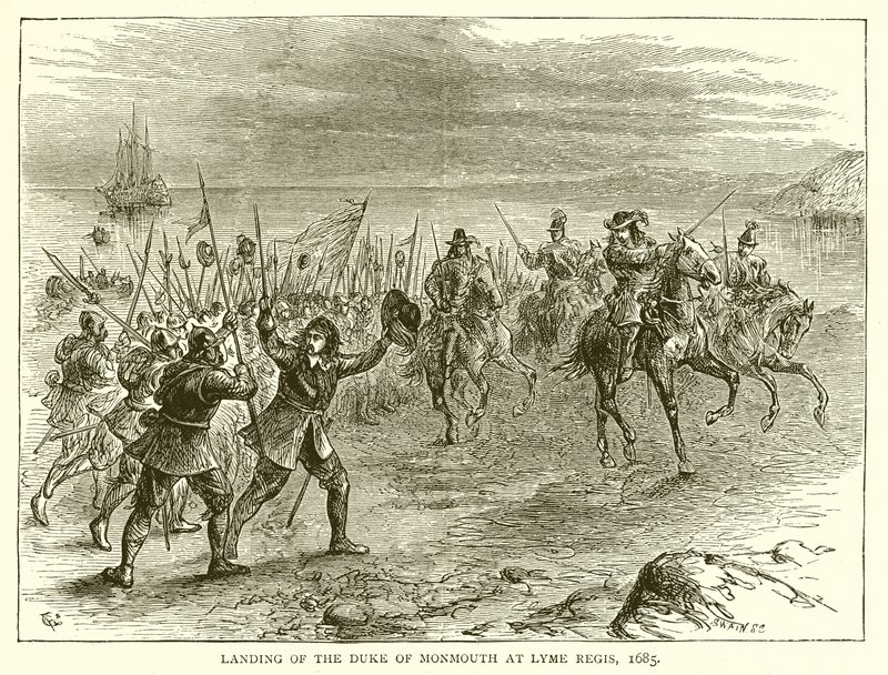 Monmounthin herttuan maihinnousu Lyme Regisissä, 1685 tekijältä English School