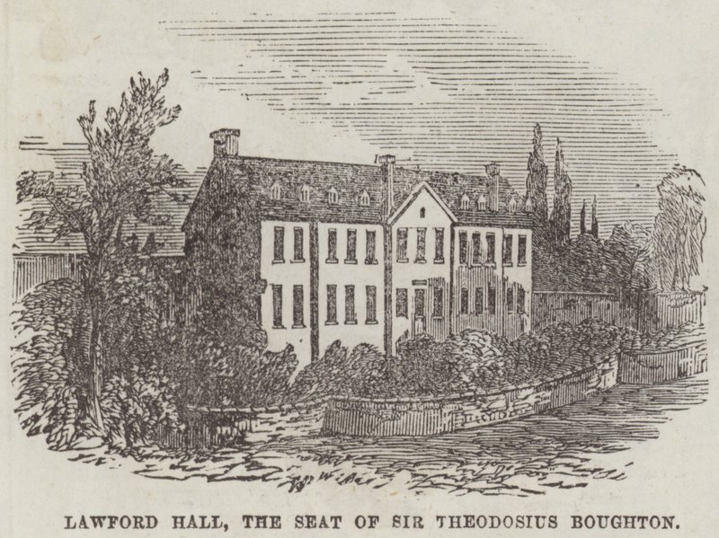 Lawford Hall, Sir Theodosius Boughtonin istuin (kaiverrus) tekijältä English School