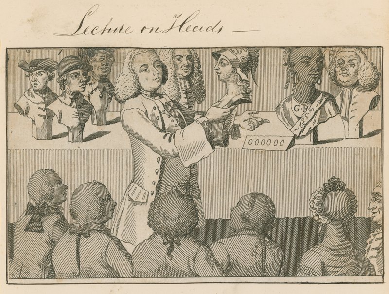 Luento päistä, Long Roomissa, vastapäätä Sadlers Wellsiä, 20. kesäkuuta 1765 tekijältä English School