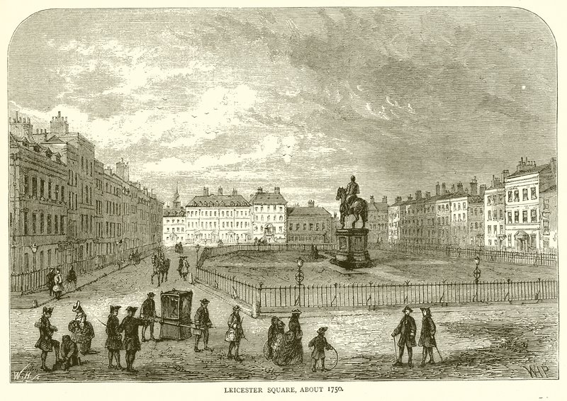 Leicester Square, noin 1750 tekijältä English School