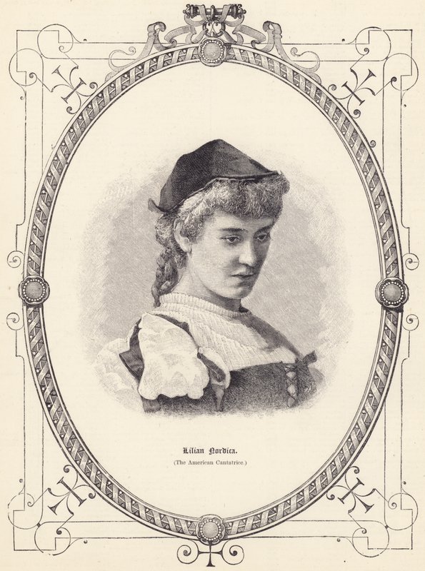 Lilian Nordica (amerikkalainen Cantatrice) (kaiverrus) tekijältä English School
