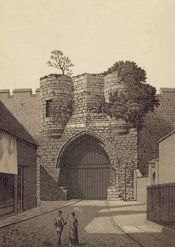 Lincoln, Castle Gateway (litografia) tekijältä English School