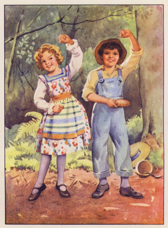 Pikku Jack Horner ja pikku neiti Muffet (värilitografia) tekijältä English School