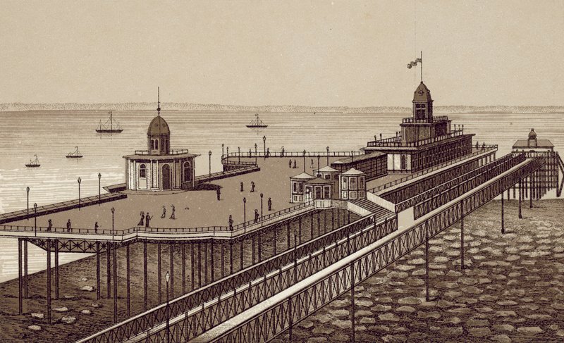 Liverpool: New Brighton Pier (litografia) tekijältä English School