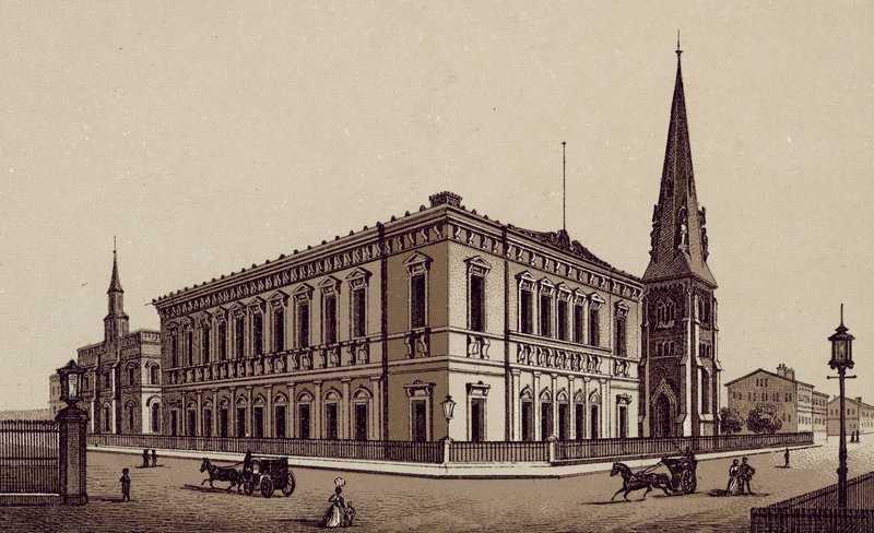 Liverpool: Philharmonic Hall (litografia) tekijältä English School