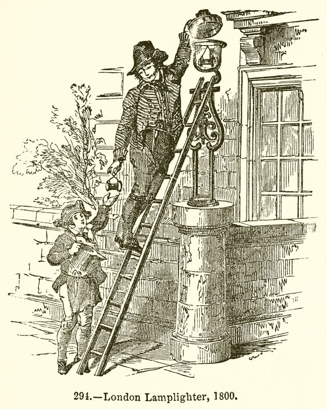Lontoon lampunsytytin, 1800 tekijältä English School