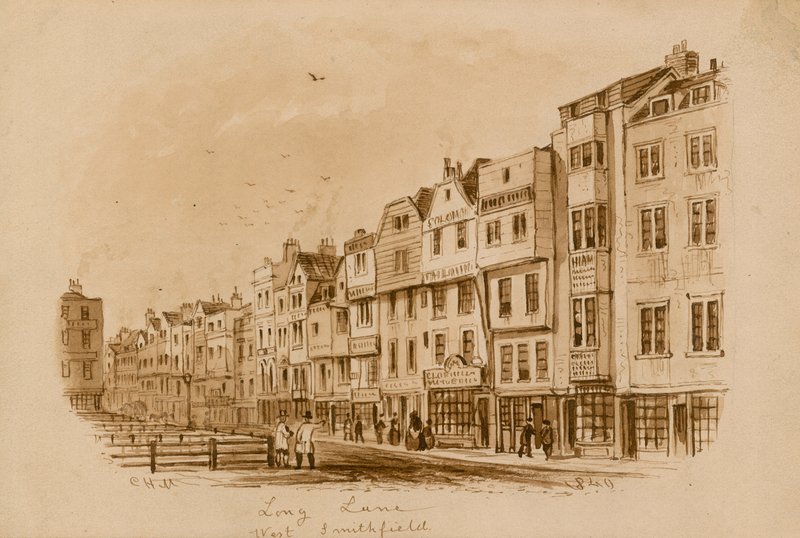 Long Lane, West Smithfield, 1840 (wc paperilla) tekijältä English School