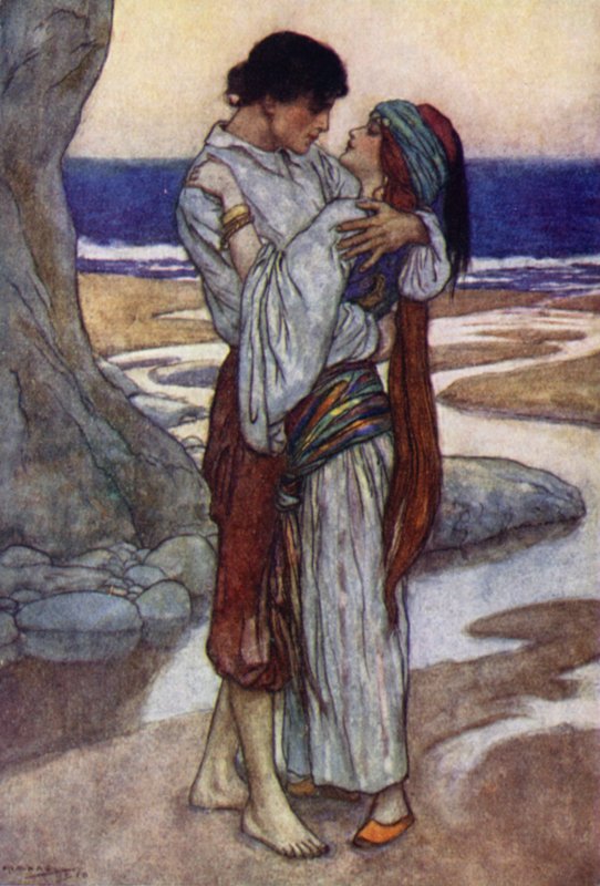 Lord Byron, Juan ja Haidee (väri litho) tekijältä English School
