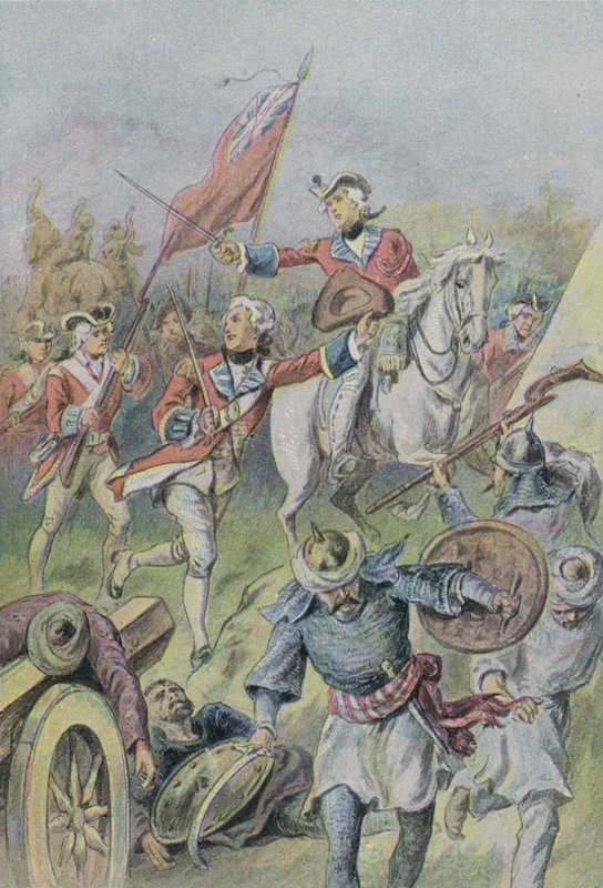 Lordi Clive komentaa brittejä Plasseyn taistelussa Intiassa, 1757 tekijältä English School