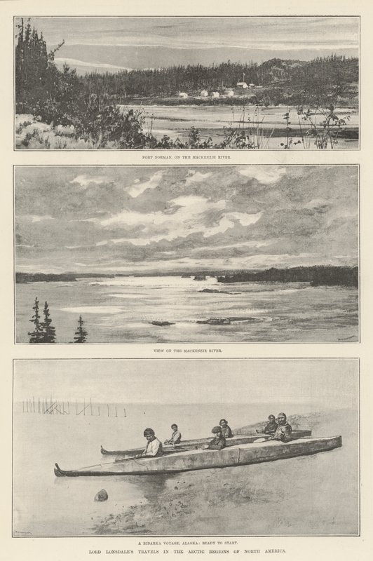 Lord Lonsdalen matkat Pohjois-Amerikan arktisilla alueilla (kaiverrus) tekijältä English School