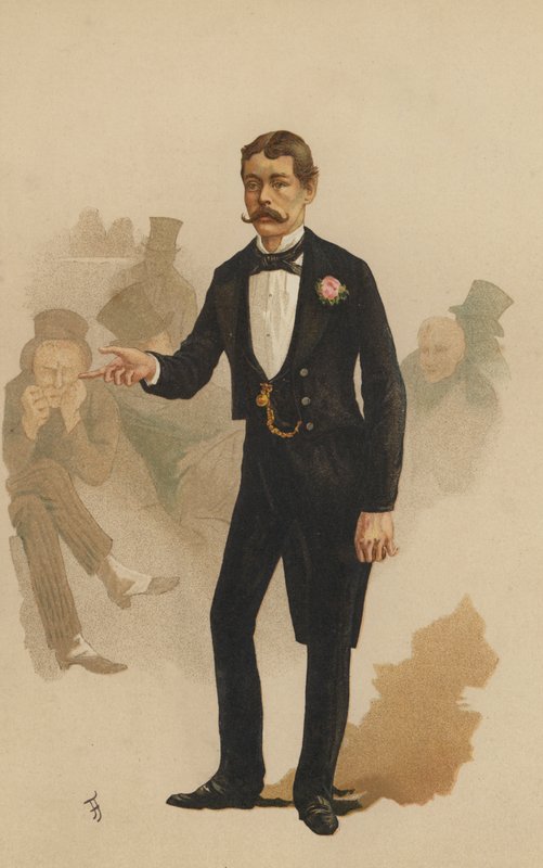 Lord Randolph Churchill, kansanedustaja, Woodstockin jäsen (värilitho) tekijältä English School