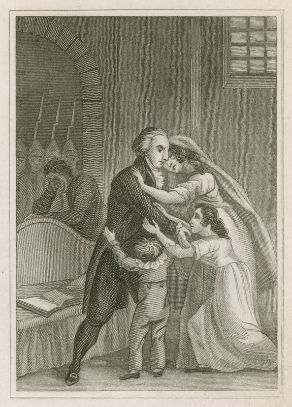 Ranskalainen Ludvig XVI jää lomalle perheestään, 1793 tekijältä English School