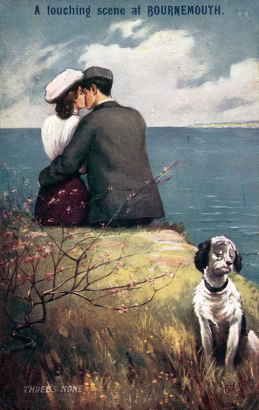Rakastajat Bournemouthissa, koiran ulkopuolelle (väri litho) tekijältä English School