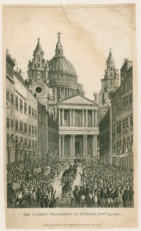 Ludgate Hill. Queens-kulkue St Paulsiin, 29. marraskuuta 1820 tekijältä English School